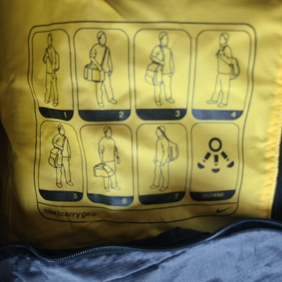 Vintage 90s Nike Carry Gear Backpack Duffle Bag Yellow - Picture 2 of 4